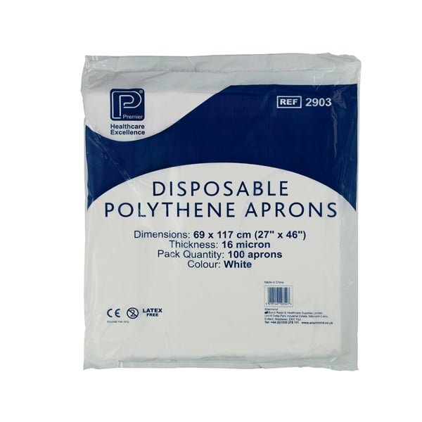 Polythene Aprons Flat Pack - Medipost- Pack of 100