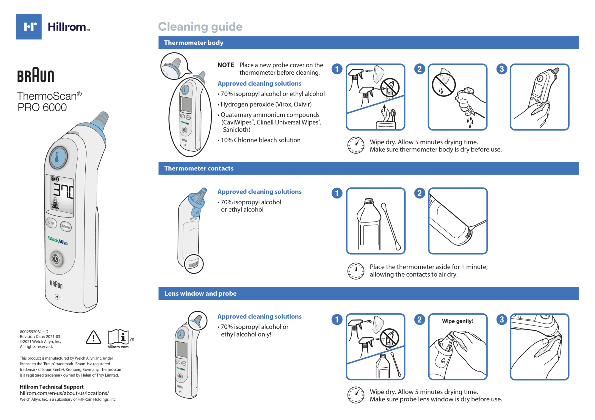 Braun ear thermometer shop instructions