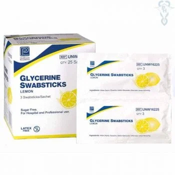 Lemon and Glycerin oral swabs