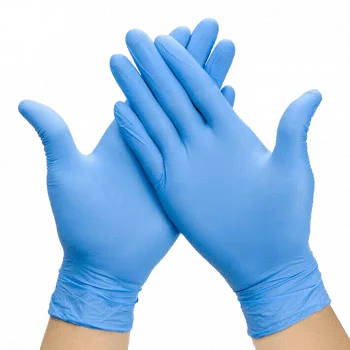 Pair of Blue disposable gloves