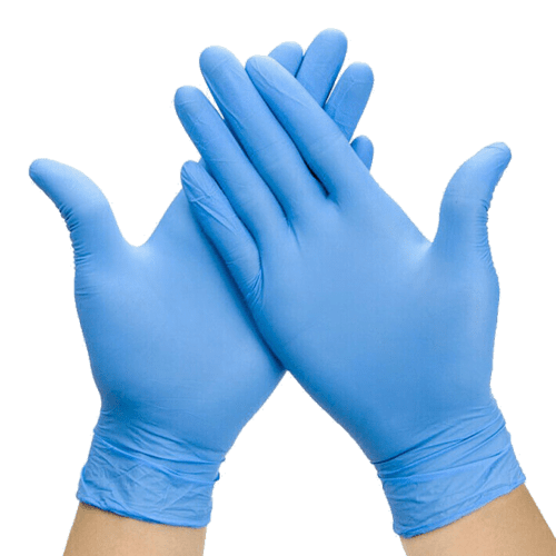 Pair of Blue disposable gloves