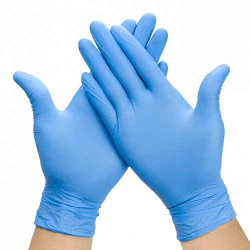 Pair of Blue disposable gloves