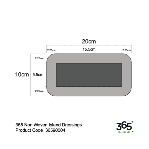 Non Woven Island Dressing - 10x20cm - pk25 - Image 2