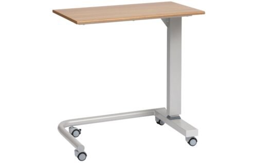 Gas Lift Overbed Table With Castors in Oak or Walnut